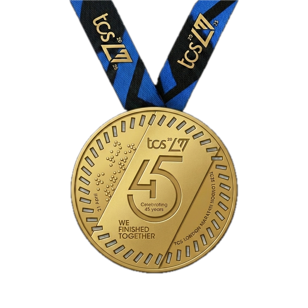 TCS London Marathon 2025 finisher medal — the Abbott World Marathon Major medal awarded on The Mall